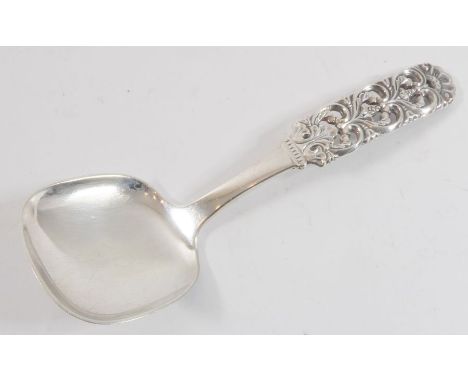 A Norwegian silver .830&nbsp;caddy spoon with pierced handle&nbsp;– hallmarked Bergen and by Brodrene Lohne.