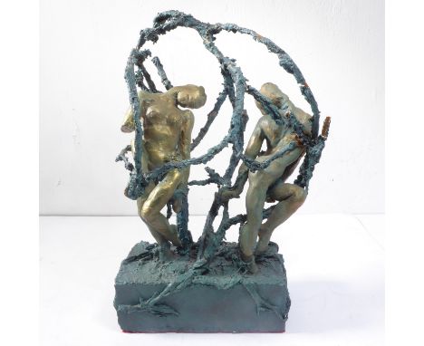 Paisley Art Institute Exhibition 'Dancing Dryads' by Olive Thomson (damage and for restoration) (the base 23cm x 39cm at high