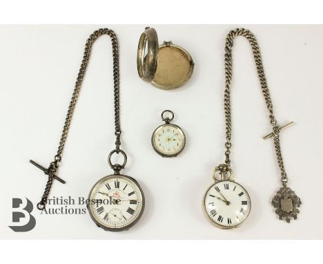 Victorian silver pocket watches, including a John Pybus Caistor silver cased fusee pocket watch, 11804, the watch having a wh