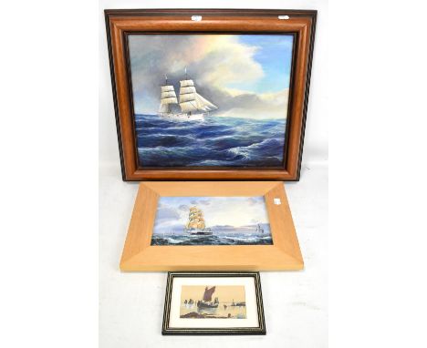 Three naval paintings to include Fitzgerald Moore ‘T.S Astrid’, a sail training boat, Cole ‘Lord Nelson’ the sail training bo