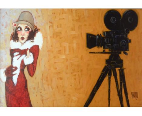 TODD WHITE; signed limited edition print on canvas, 'Her First Screen Test', edition size 195, 73.5 x 45.7cm, framed. (D)Addi