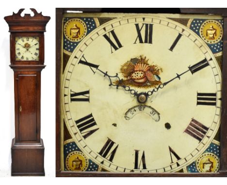 NICHOLAS DAVENTRY; a 19th century oak cased longcase clock, with painted dial set with Roman numerals, height 210cm. 