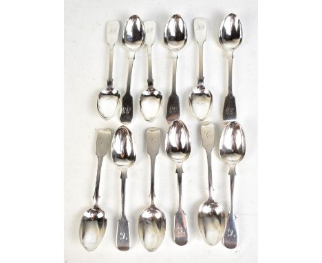 THOMAS HART STONE; a set of six Victorian hallmarked silver teaspoons initialled 'JJ' to terminals, Exeter 1862, and a simila