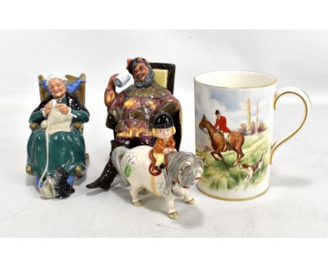 ROYAL DOULTON; two figures, HN2162 'The Foaming Quart' and HN2256 'Twilight', a Beswick Norman Thelwell 1981 horse (left ear 