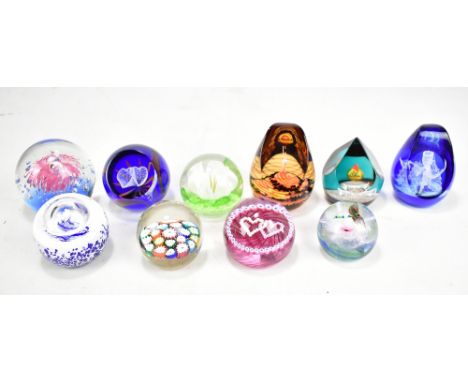 CAITHNESS; seven paperweights including 'Flamenco Passions' limited edition no. 48/250 and 'Chantilly' no. 172/500, and two f