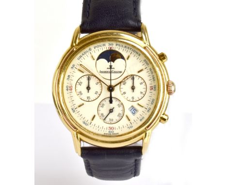 JAEGER-LECOULTRE; a gentleman's 18ct yellow gold 'Odysseus' wristwatch with subsidiary dials and date aperture, no.0090 to th