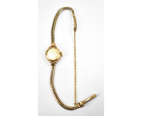 ROTARY; a lady's 9ct yellow gold mechanical cocktail watch, the circular dial set with Arabic and baton numerals, diameter ex