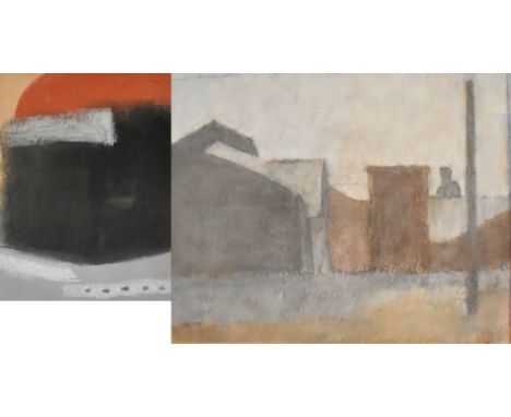 MICHAEL WOOD (born 1959); two pastel studies, 'Dry Dock Liverpool', and northern street scene, both signed, the former 22.7 x