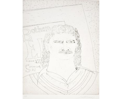 JOHN BELLANY CBE, RA (1942-2013); pencil signed artist's proof print,'Botham England XI Somerset XI' depicting a portrait bus