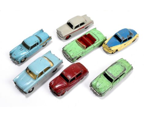 DINKY; a boxed 176 'Austin A105 Saloon' (box af), an Austin Somerset, Packard, Rover 75 and Studebaker (af), also a Corgi Stu