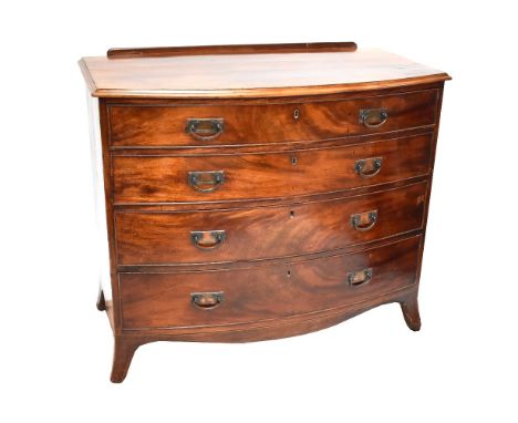 A 19th century Victorian mahogany chest with four long drawers drawers and bracket feet.