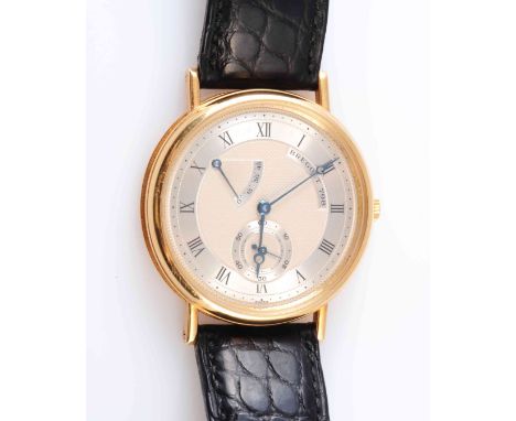 BREGUET, A GENTLEMAN'S 18 CARAT GOLD WRISTWATCH, ref. 3380BA/12/286, no. 798, manual winding, silvered dial with Roman numera