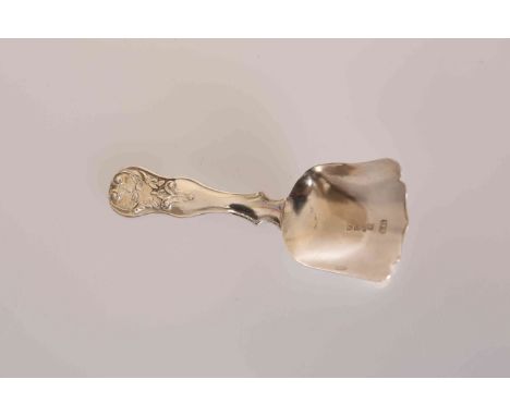 A VICTORIAN SILVER CADDY SPOON, Birmingham 1852. 8.5cm
