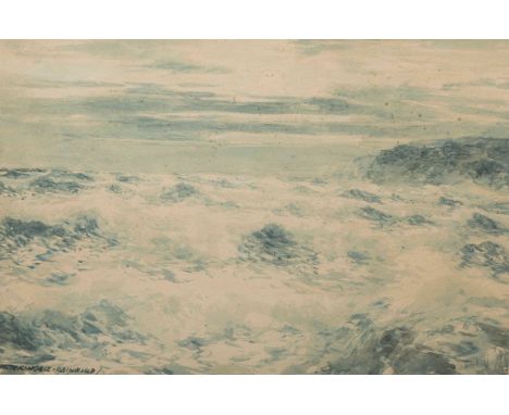 VICTOR NOBLE RAINBIRD (1888-1936), SEASCAPE, signed lower left, watercolour, framed. 26cm by 38cm 