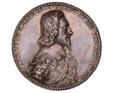 Great Britain, The Martyrdom of Charles I, a uniface silver medal, unsigned [by J. Warin], carolvs . i . d . g . magn . brit 