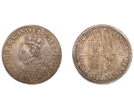 Elizabeth I (1558-1603), Milled coinage, Sixpence, 1564/2, mm. star, bust E, broad bust, elaborate dress, small rose, curly z