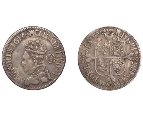 Elizabeth I (1558-1603), Sixpence, 1571/0, mm. castle (over lis), bust G, large crude bust breaking legend, all ns reversed, 