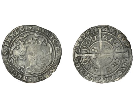 Henry IV (1399-1413), Light Coinage, Groat, London, m.m. cross pattée, type III, tressure of nine arches, slipped trefoil at 