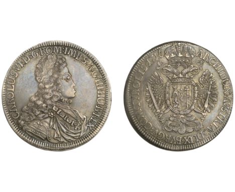 Austria, Charles IV, Thaler, 1716, Hall (Dav 1035; KM 1570). Toned, light scratches to lower left of reverse eagle, otherwise