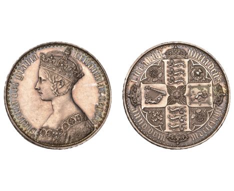 Victoria (1837-1901), ‘Gothic’ Proof Crown, 1847, edge undecimo, 28.31g/12h (ESC 2571; S 3883). Toned with light hairlines in