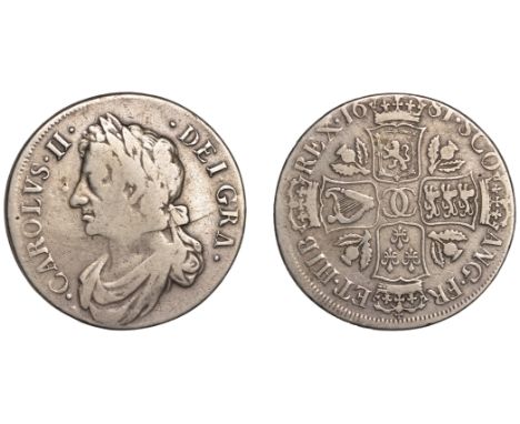 Charles II (1649-1685), Second coinage, Dollar, 1681, pellet stops both sides, 26.09g/6h (D 46; M 37; SCBI 35, 1612-13; B 2, 