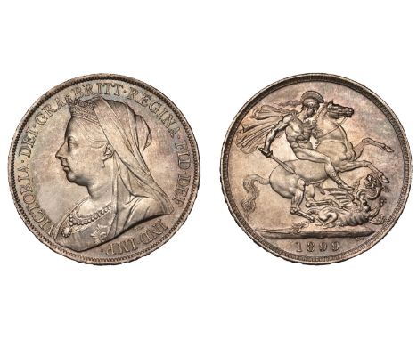 Victoria (1837-1901), Crown, 1899, edge lxiii (ESC 2607; S 3937). Attractively toned subduing a near full mint bloom, some li