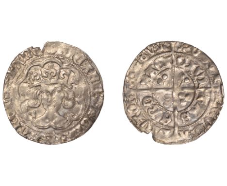 Richard III (1483-1485), Groat, York, type 3, mm. halved sun and rose (no.2) on obv. only, nothing below bust, 2.89g/6h (Stew