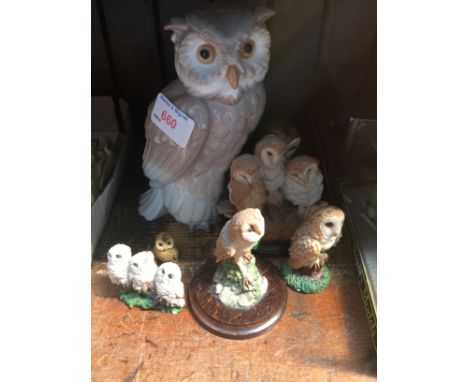 NAO OWL AND OTHER SMALL OWL ORNAMENTS