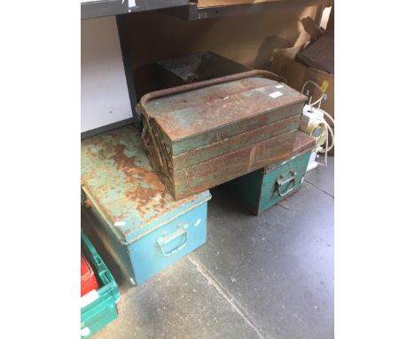 3 TOOL BOXES WITH TOOLS AND TIN OF TOOLS