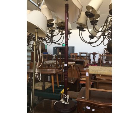 A TURNED LAMP STANDARD