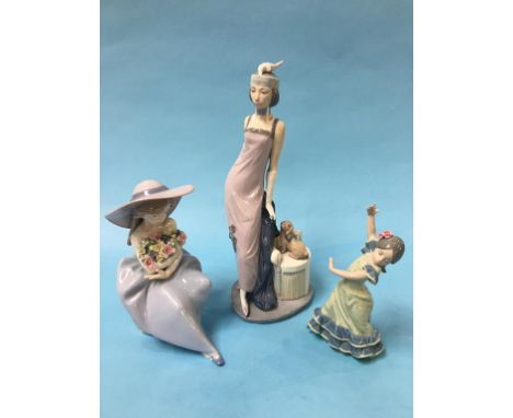 Two Lladro figurines (boxed) and one a/f