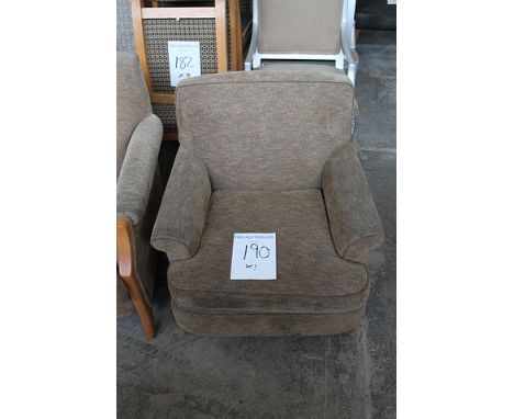 Upholstered armchair light brown padded cushion seat fire retardant 550mm x 750mm
