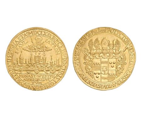 *Germany, Münster, Bishopric, Christoph Bernhard von Galen (1650-78), 6 ducats, 1661, Münster, St. Paul holding sword in clou