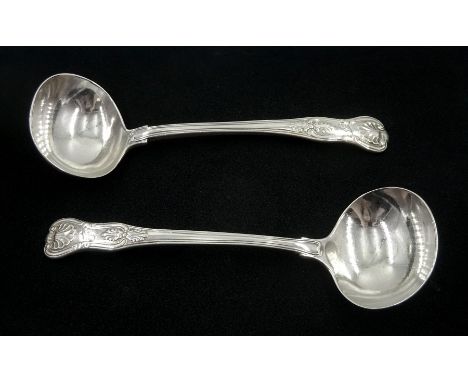 George IV silver sauce ladle Kings pattern, London 1825 and one other by Benjamin Smith III, London 1839, approx 6.6ozClick h