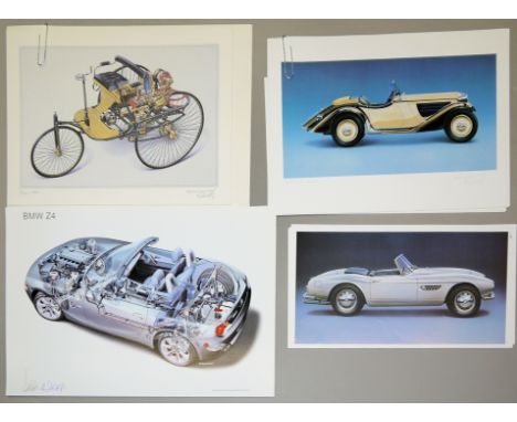 Norbert Schäfer, umfangreicher "Technical art" - Nachlass mit 62 Arbeiten, Fotoprints meist sign., der Gehilfenbrief des Küns