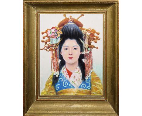 Franz Kienmayer, Geisha und Beduine, 2 Ölgemälde, gerahmtFranz Kienmayer, 1886 Wien - 1963 Baden-Baden, österreichischer Male