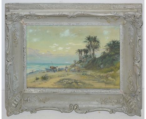 Hermann Nestel, "Bordighera", Aquarell von 1902, alt gerahmtHermann Nestel, 1858 Stuttgart - 1905 Bordighera, in Italien täti