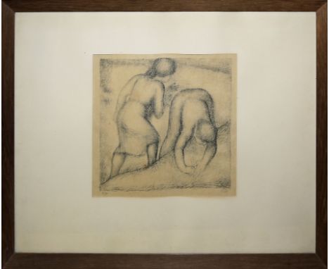 Aristide Maillol, 2 Frauen beim Pflanzen ("Les Glaneuses"), große sign. Lithographie um 1930, gerahmtAristide Joseph Bonavent