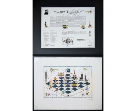 Leslie G. Hunt (3x) &amp;amp; Dieter Portugall (1x), 4 Blatt sign. Graphik zum Thema Sport ( Golf u.a.)Leslie G. Hunt, *1954 