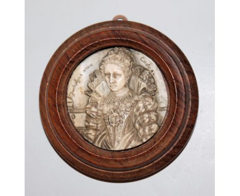 Feine Reliefminiatur der Jacqueline van Caestre um 1800Nach dem Gemälde von Peter Paul Rubens um 1618, Relieftondo der vorneh