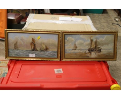 A PAIR OF SEASCAPE OIL PAINTINGS SIGNED C. BUCKLEY