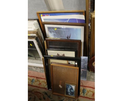 A SELECTION OF PICTURES AND PRINTS TO INCLUDE AVIATION INTEREST