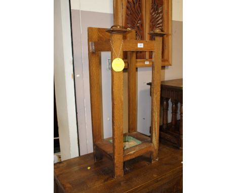 AN OAK ART NOUVEAU STICK STAND