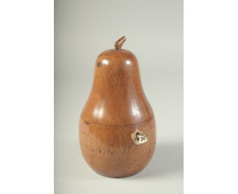 A GOOD PEAR TEA CADDY. 7ins high.