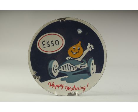 AN ESSO ENAMEL SIGN. 11ins diameter.