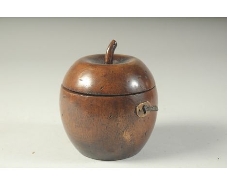 A GOOD APPLE TEA CADDY. 4.5ins high.