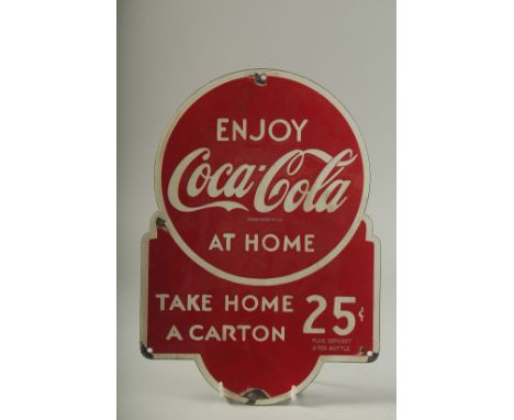 A COCA COLA ENAMEL SIGN. 14ins x 10ins.