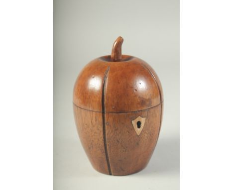 A GOOD MELON TEA CADDY. 6ins high.