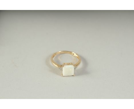 A 9CT GOLD OPAL AND DIAMOND RING, boxed.