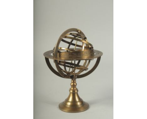 A BRASS SUNDIAL. 10ins high.